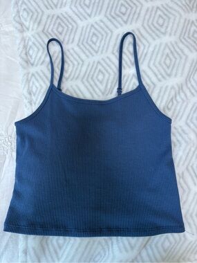 American Eagle Outfitters Ribbed Spaghetti Strap Tank - Blue